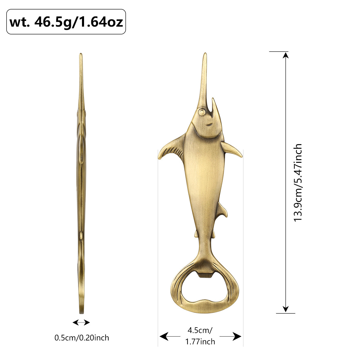 Swordfish Handle Metal Beer Bottle Opener