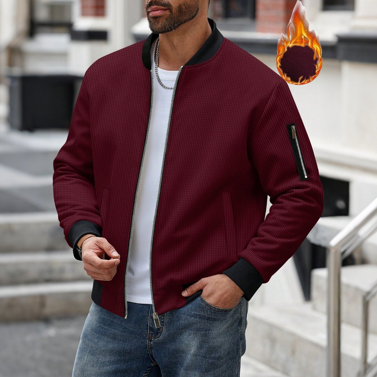 Men's Collar/Cardigan Coat