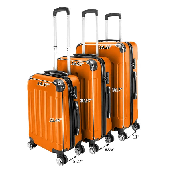 3-in-1 Portable ABS Trolley Luggage