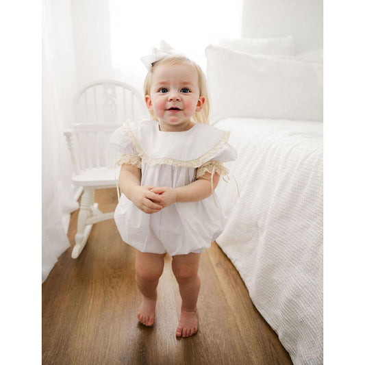 Baby Girl White Lace Romper