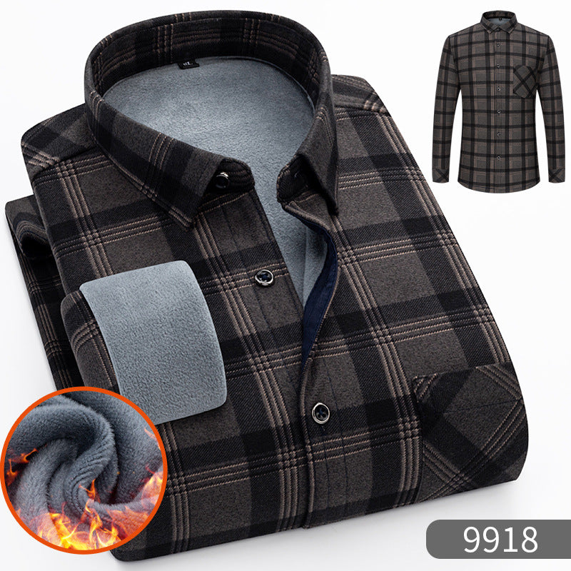 Men's Warm Fleece-Lined Thickened Shirt