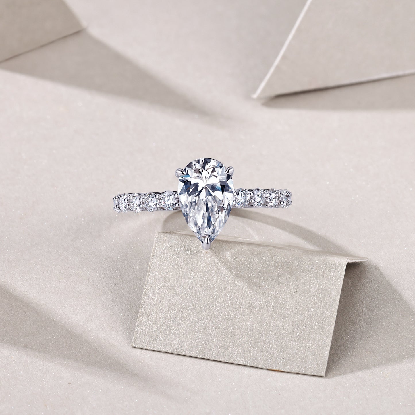Moonlight Water Drop - Moissanite S925 Sterling Silver & Platinum Diamond Ring