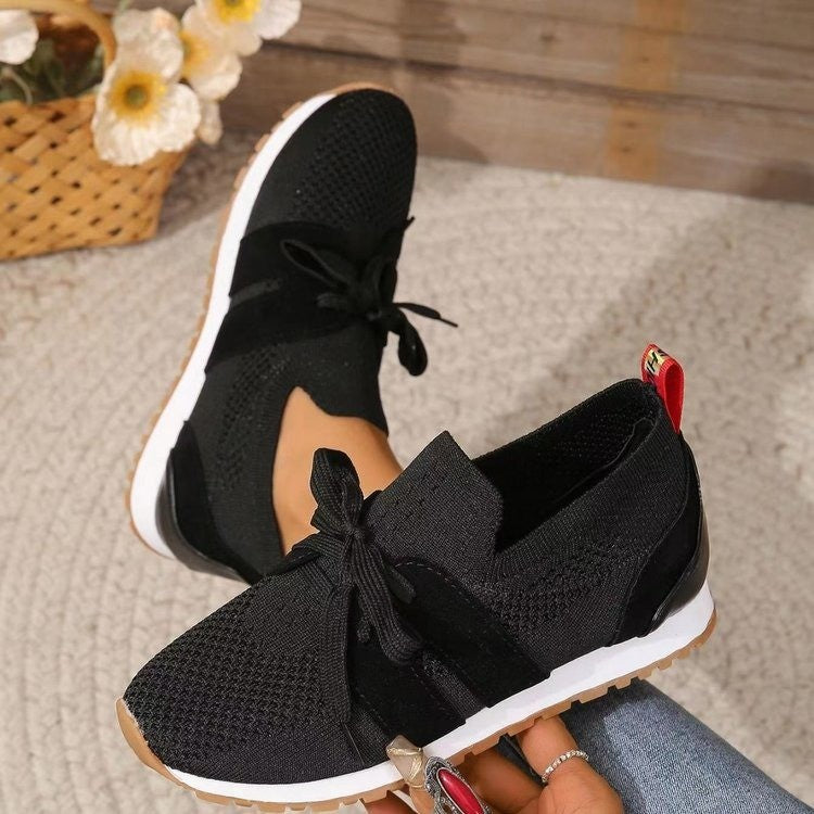 Lace Up Mesh Flats Shoes
