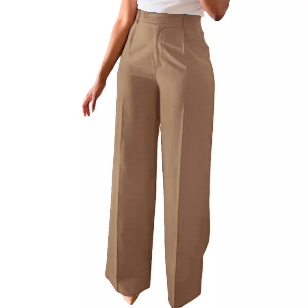 Women's High Waist Straight-leg Wide-leg Pants