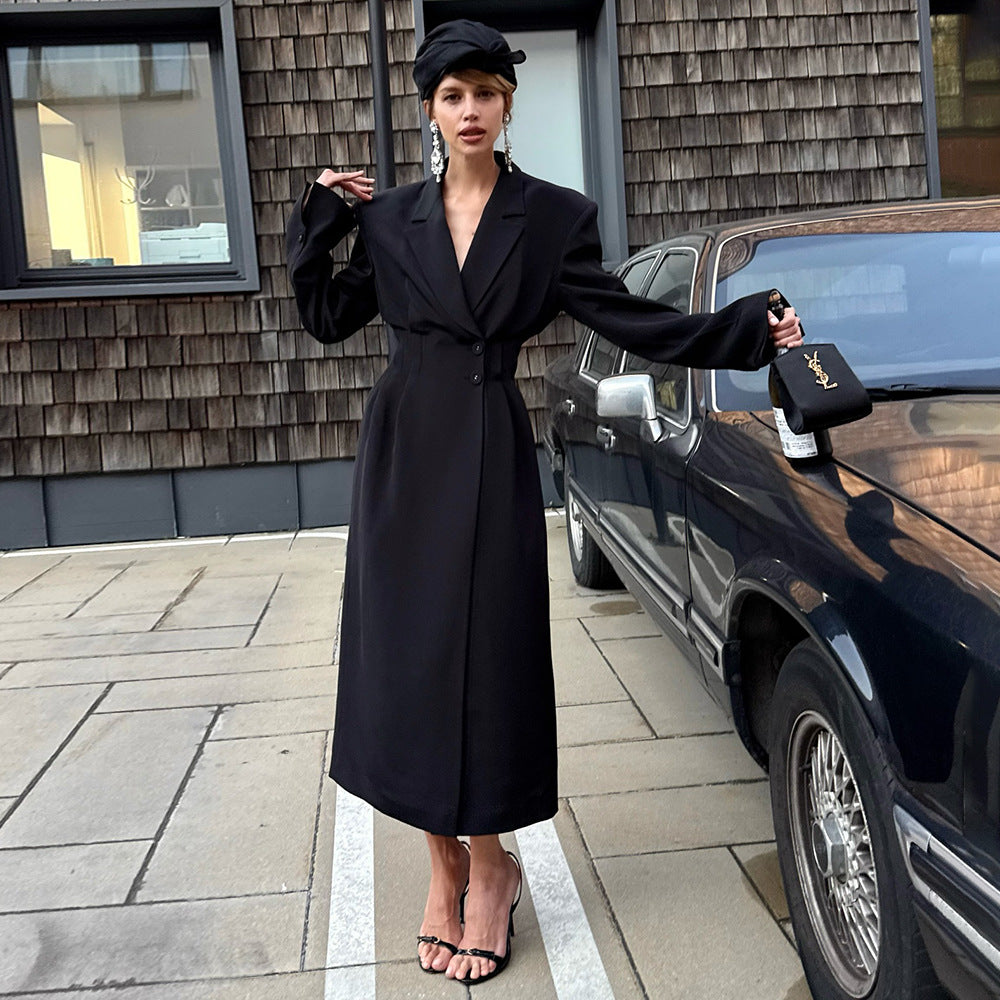 Autumn & Winter Women's Fitted & Lengthened Blazer With Defined Waist