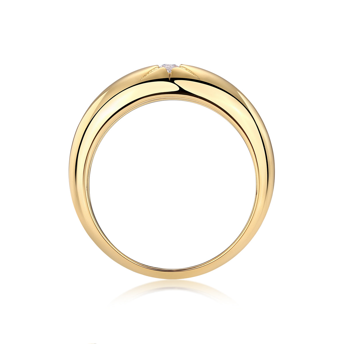 Eight-prong Radiance - Luxurious Jewelry Piece Set/Sterling Silver & Gold-plated Diamond