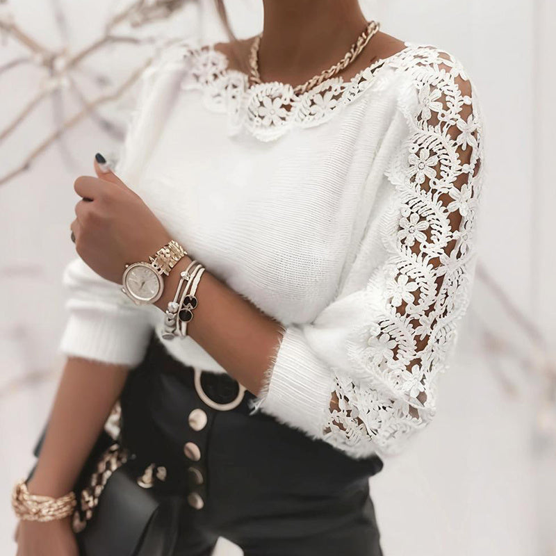 Women's Lace Patch Sweater