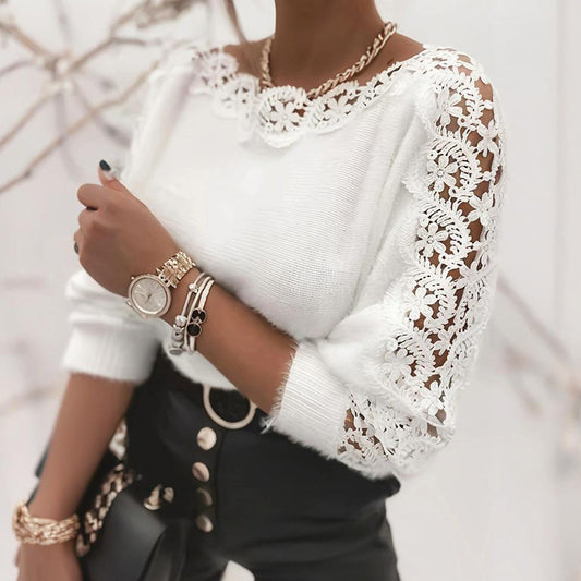 Women's Lace Patch Sweater