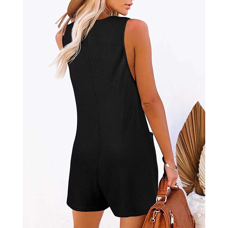 Women's Button Front Romper Jumpsuit