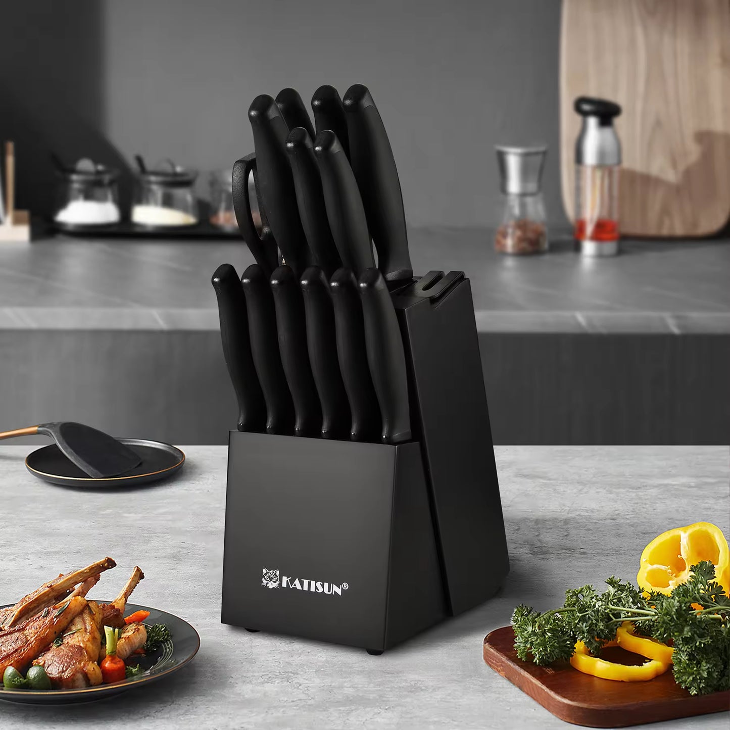 15-Piece Color-Coded Kitchen Knife Set