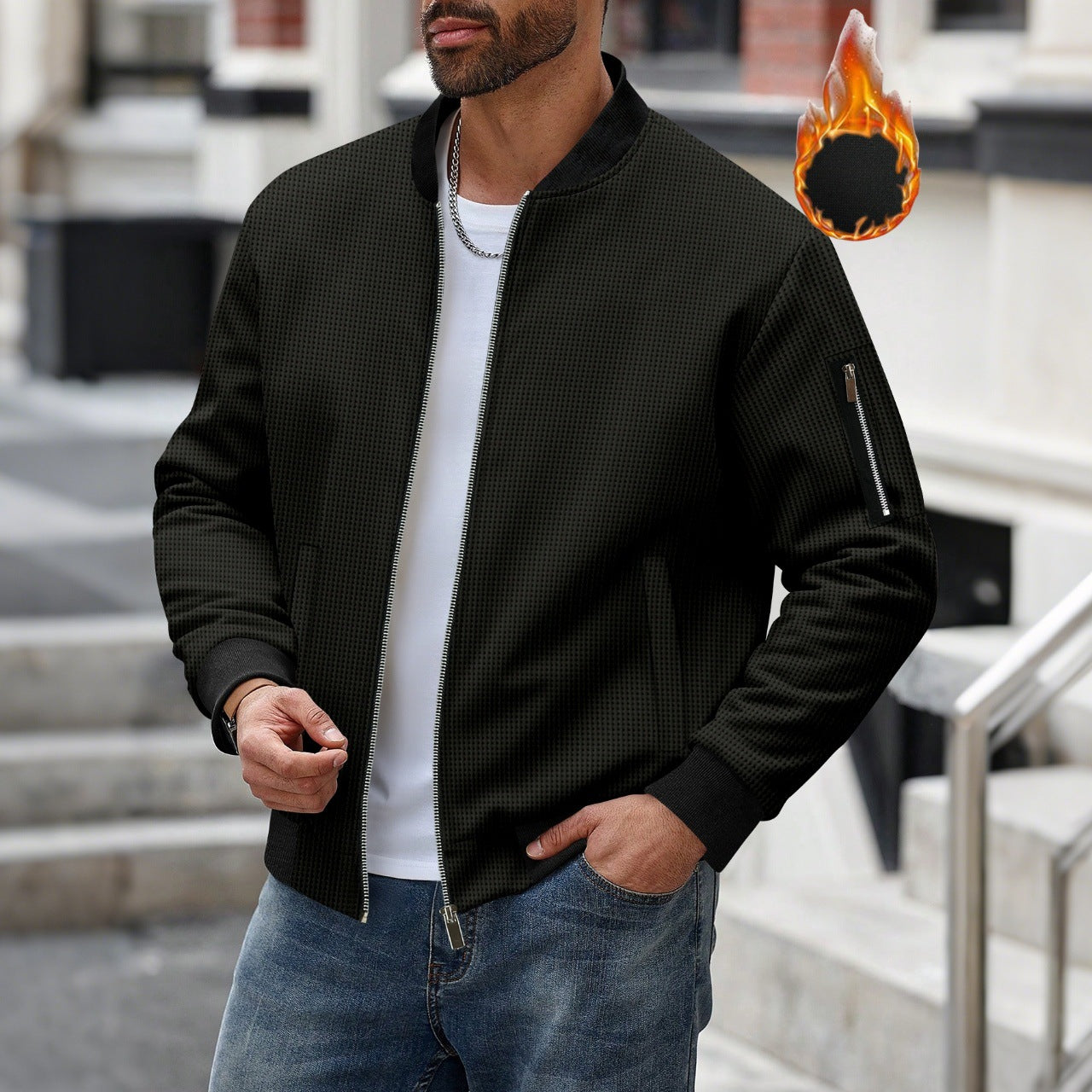 Men's Collar/Cardigan Coat