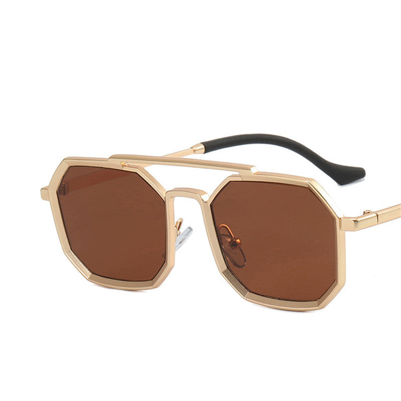 Men's Retro Polygonal Double Bridge Sunglasses