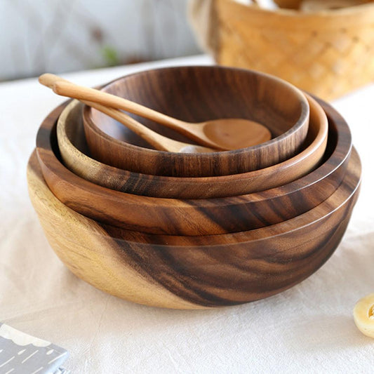 Natural Wooden Salad Bowls