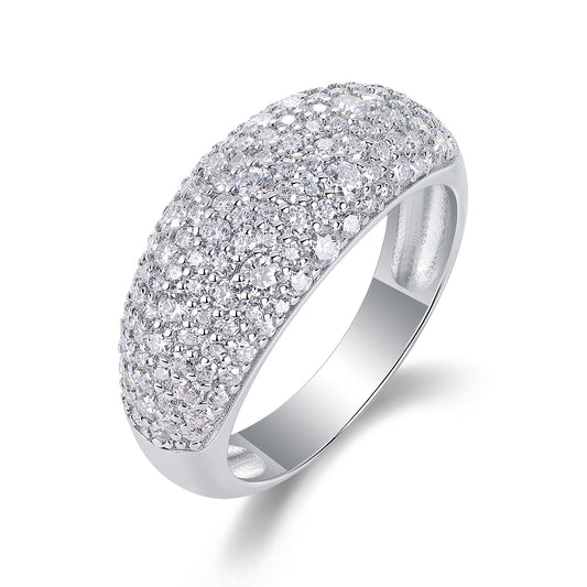 Moonlit Night Stars - Diamond Jewelry Piece Set/Sterling Silver & Platinum Diamond Ring