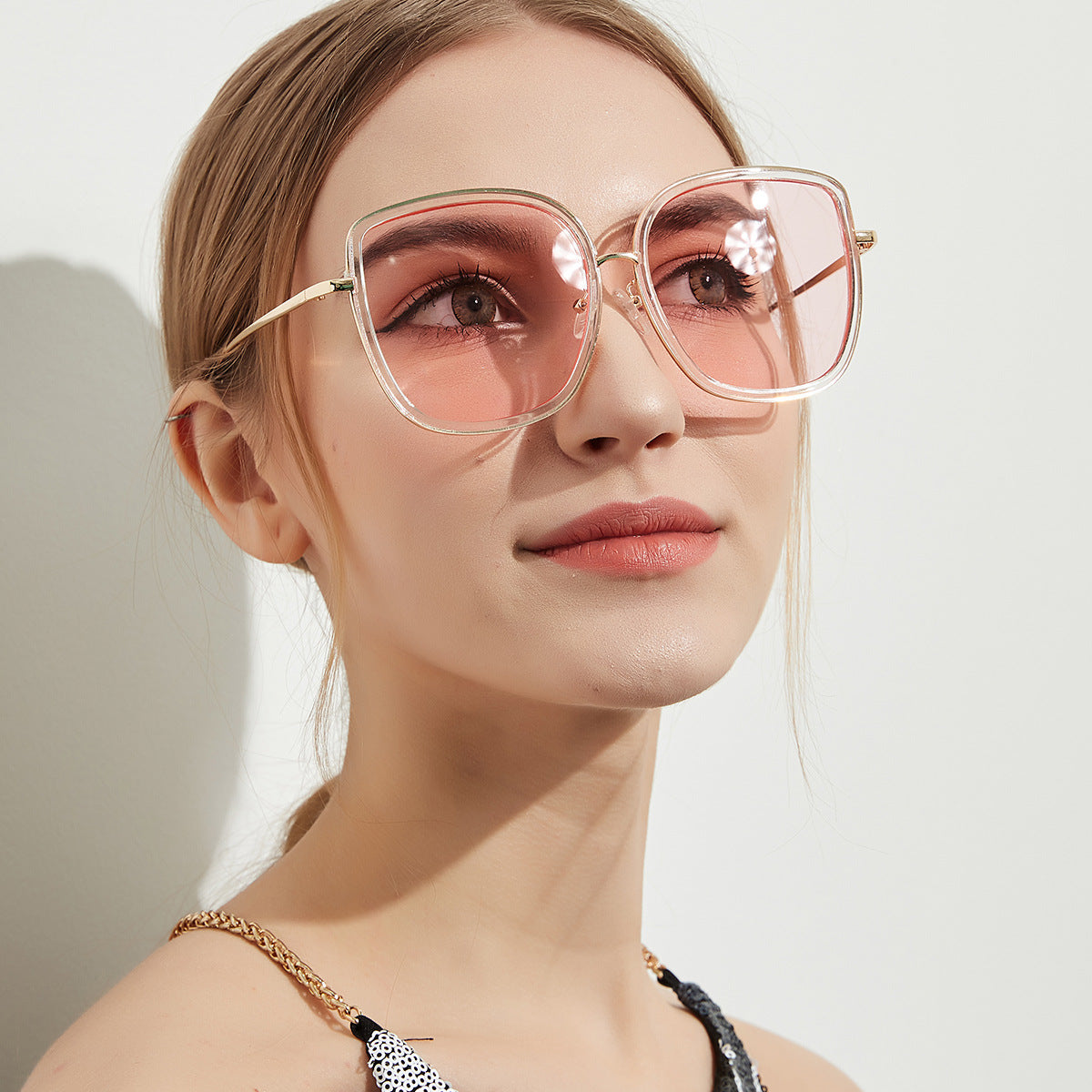 Women's Transparent Frame Ocean Colour Sunglasses