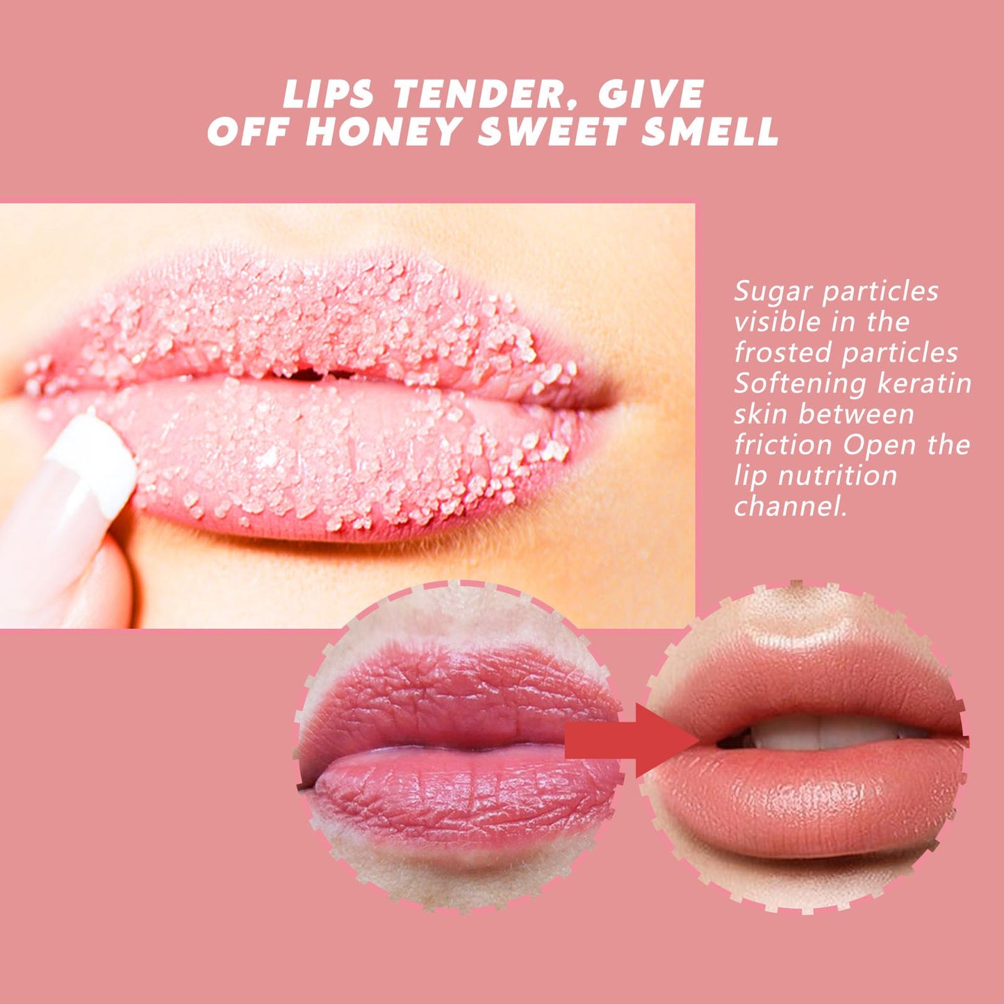 EELHOE Peach Lip Scrub For Fading Lip Lines