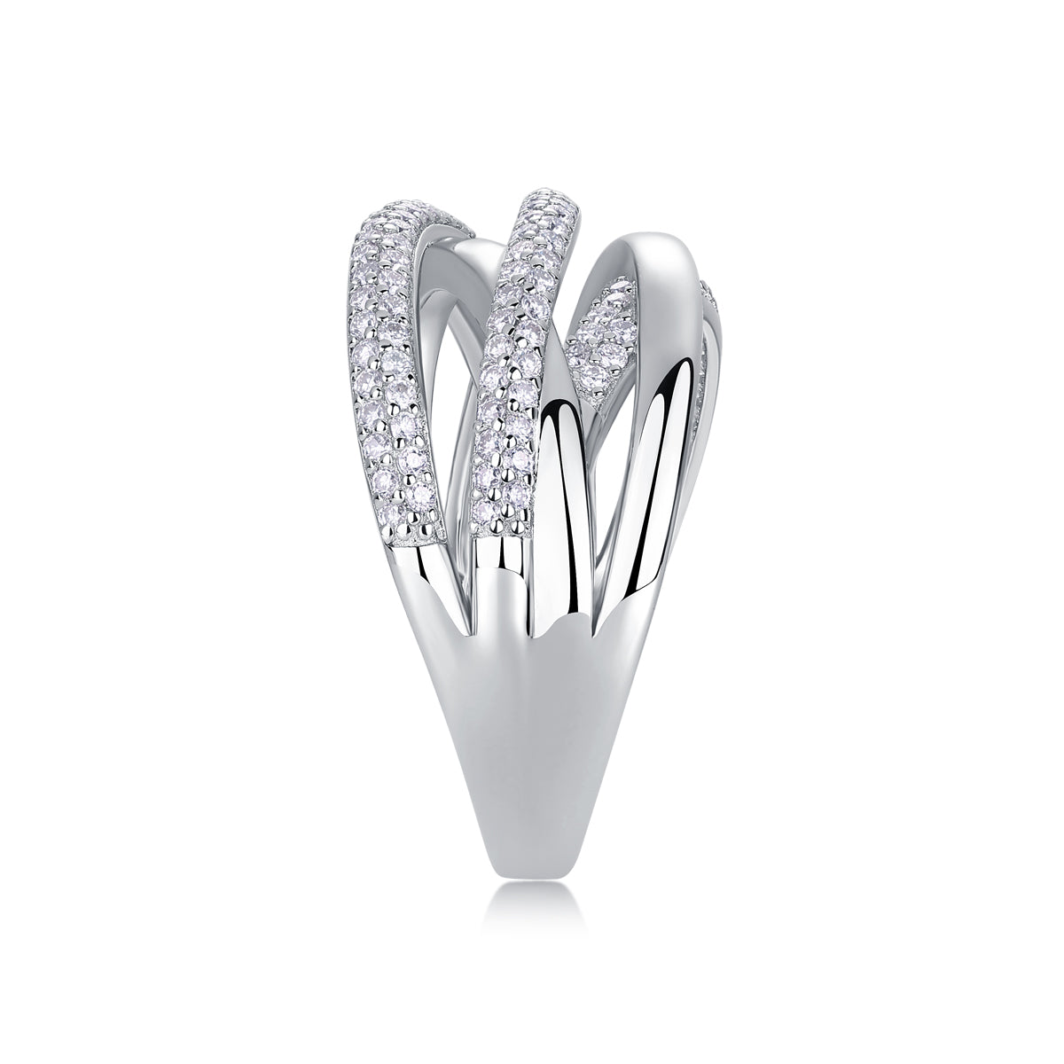 Brilliant Interweaving - Jewelry Accessory Set/Sterling Silver & Platinum-plated Diamond