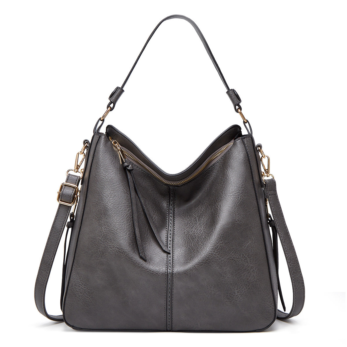 Women's Hobos Zipper Bucket Bags With Adjustable Shoulder-strap