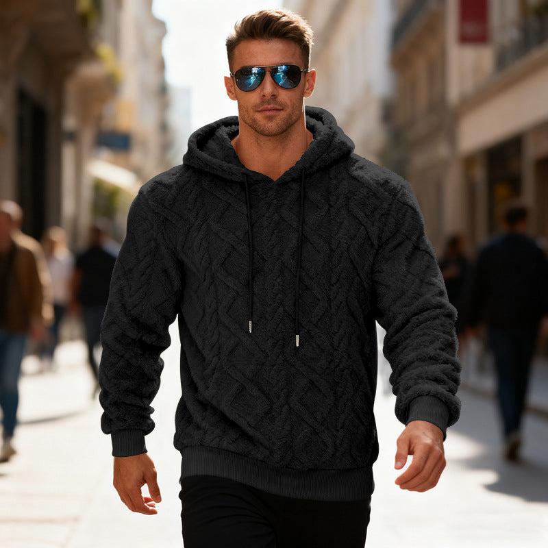 Men's Plush Hooded Sweatshirt