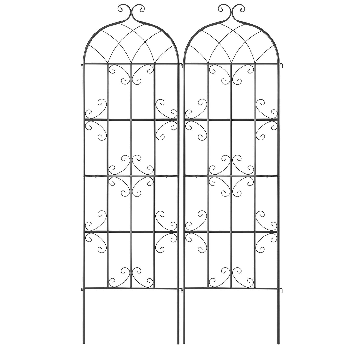 2 Packs Metal Garden Trellis For Climbing Plant Support 71x20 In Rustproof
