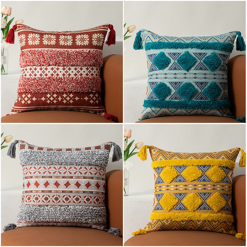 Tasseled Tufted Throw Pillows