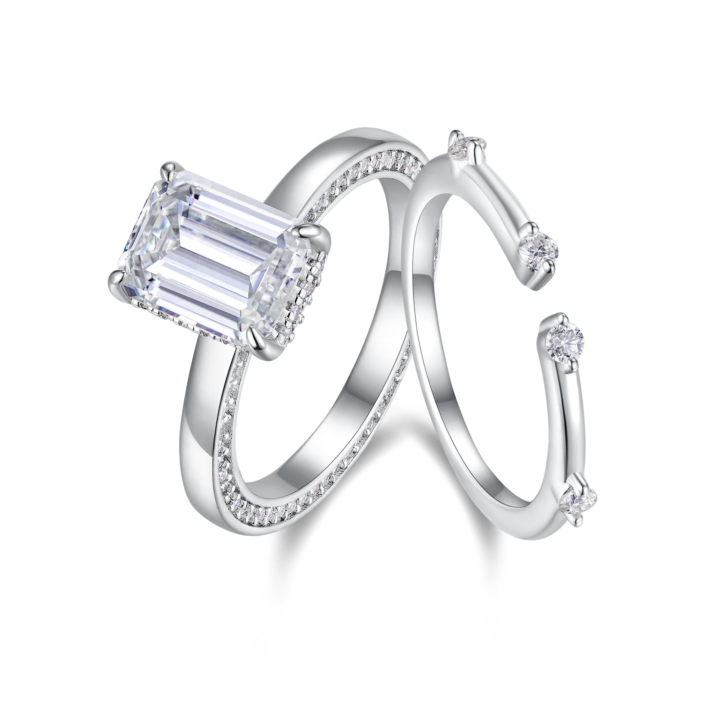 Ice Crystal Love - Moissanite S925 Sterling Silver & Platinum-Plated Diamond Ring