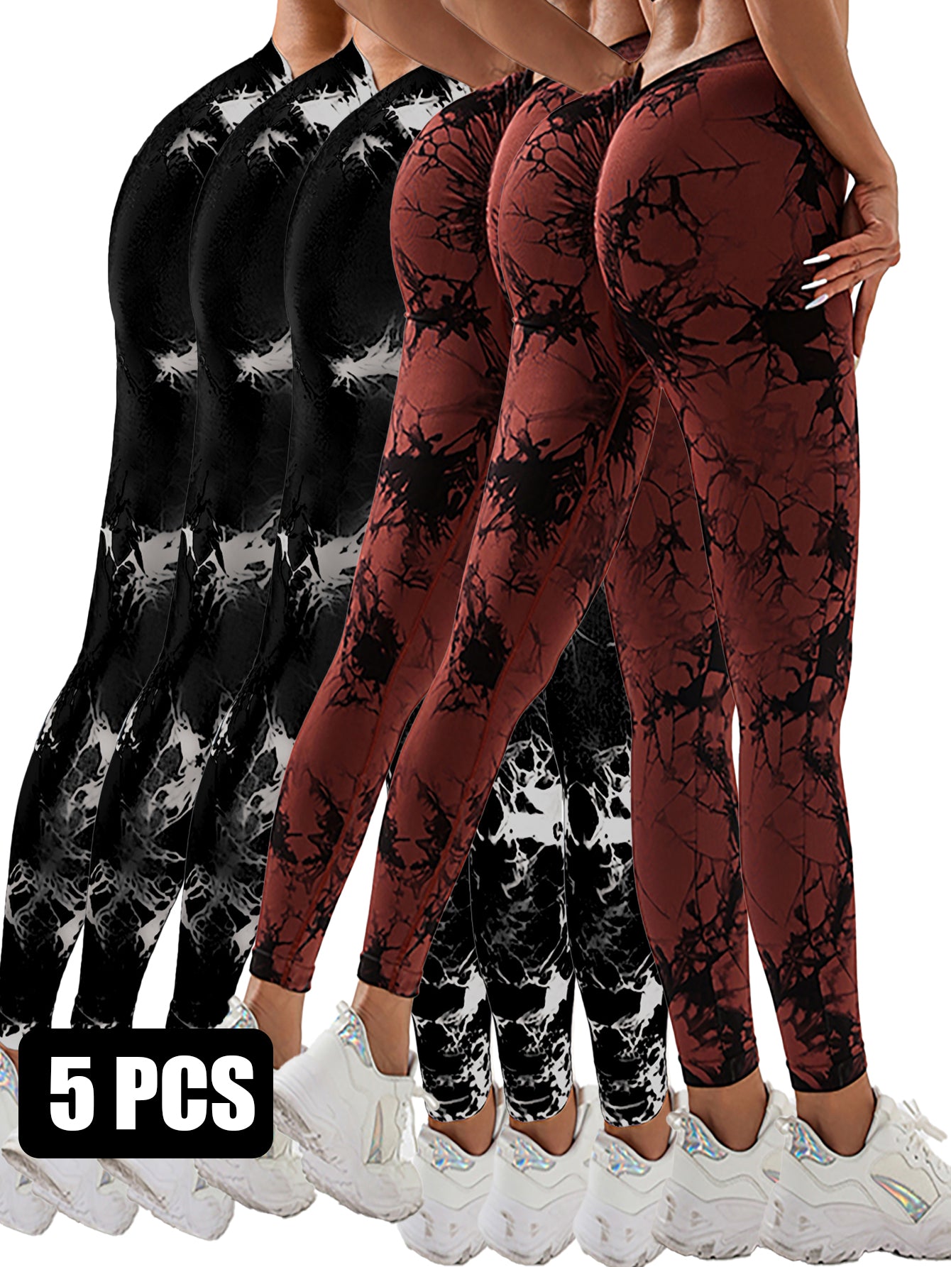 Dyed Yoga Pants With A Waistband At The Lower Back Active Yoga Pants