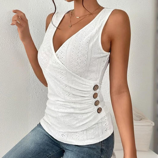 Women's Casual V-Neck Sleeveless T-Shirt