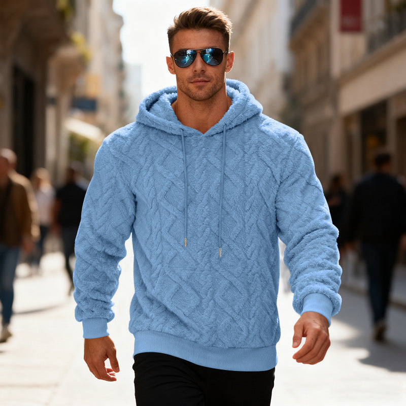 Men's Plush Hooded Sweatshirt