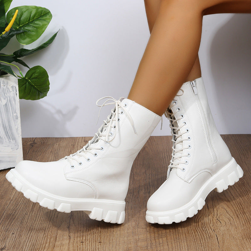 Round-Toe White Cross-Border Boots Ankle Boots
