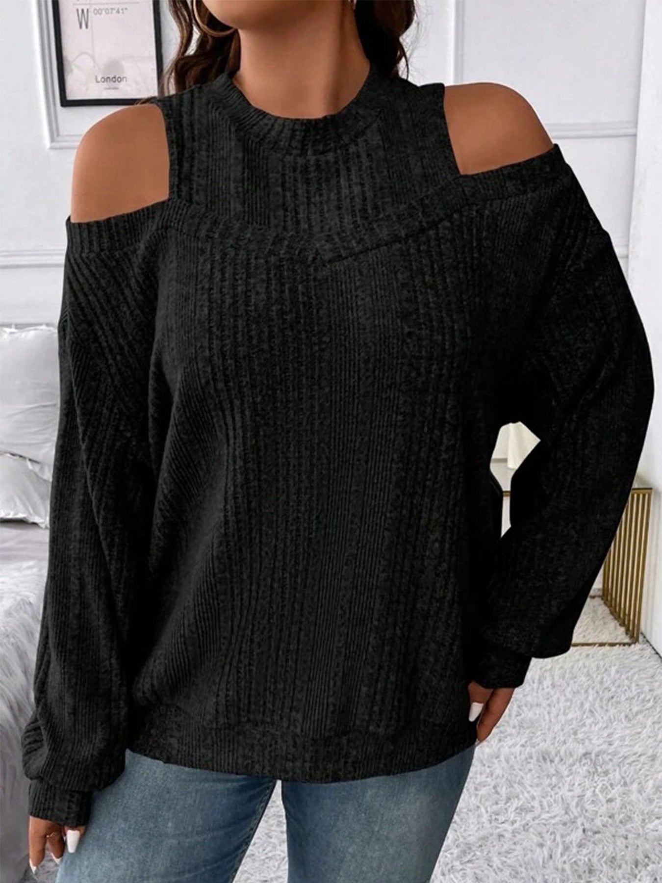 Women's Casual Fashionable Loose-Fitting Long Sleeves Top