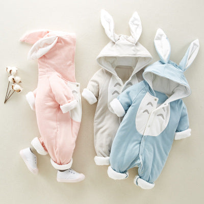 Baby Cotton Romper/Chinchilla Hooded