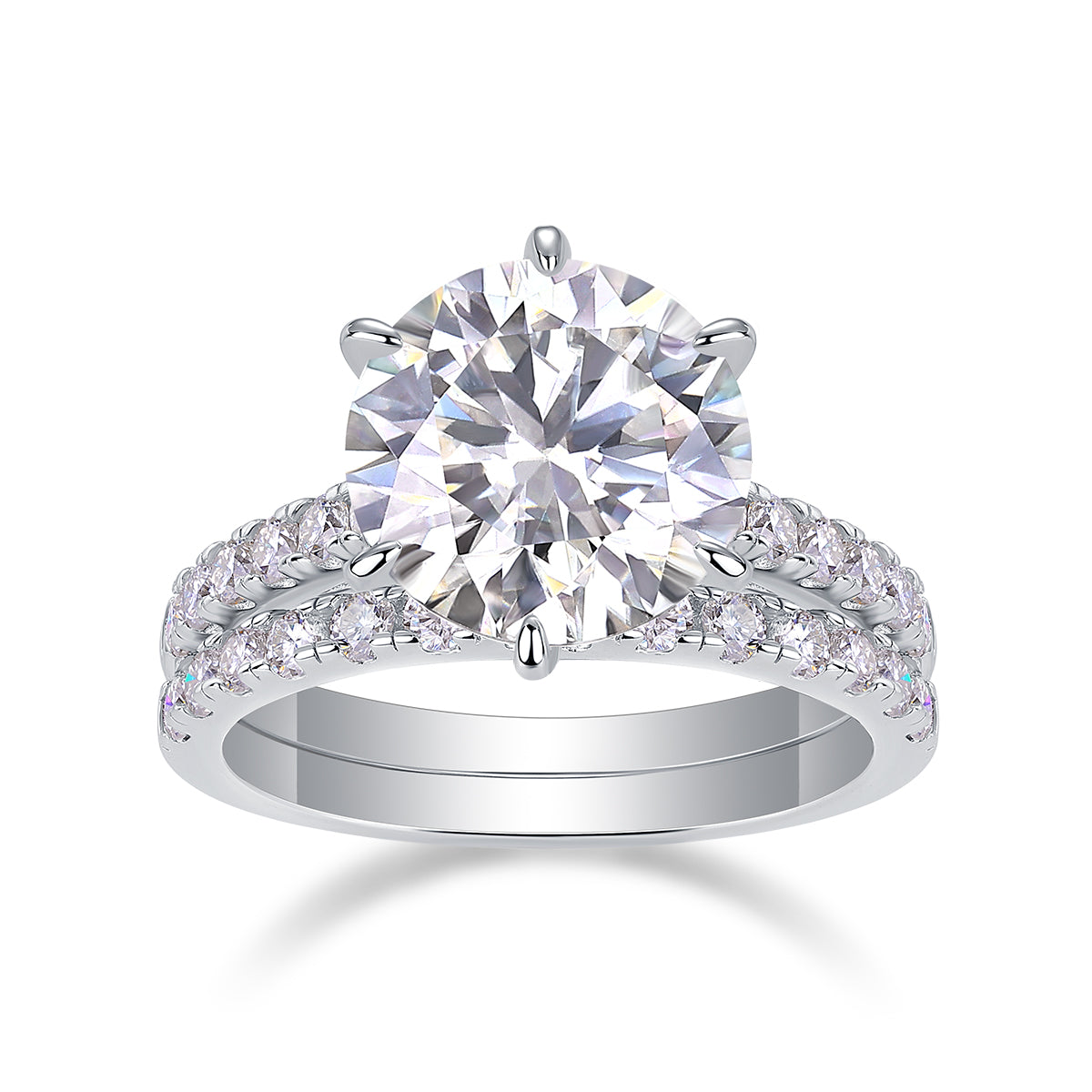 Large Diamond Rings - Set With Moissanite Silver Rings