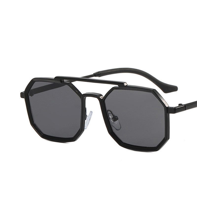 Men's Retro Polygonal Double Bridge Sunglasses