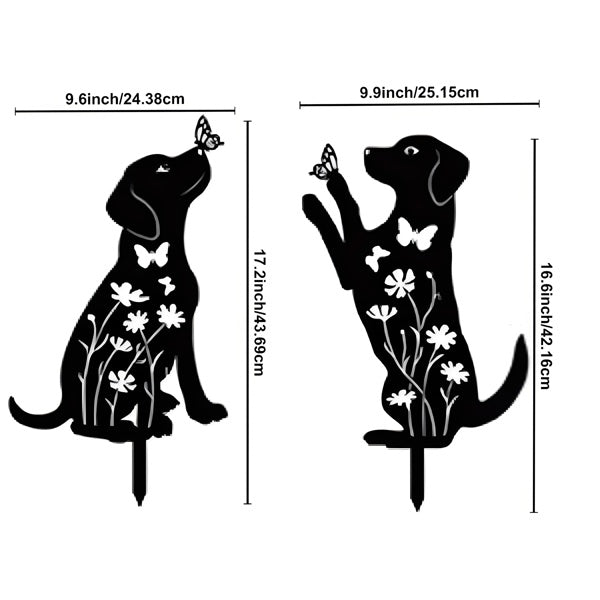 2pcs Metal Dog Garden Decor