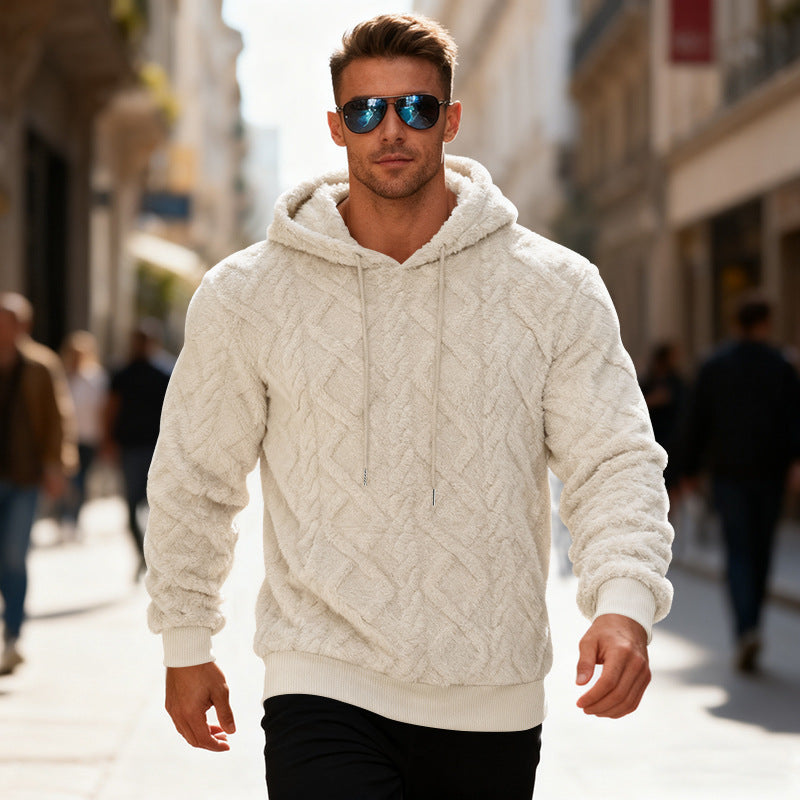 Men's Plush Hooded Sweatshirt