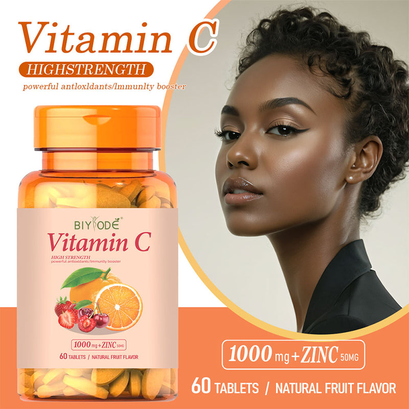 Wholesale Supplement Biyode Vitamin C Tablets Natural Fruit Flavor Vegan Private Label