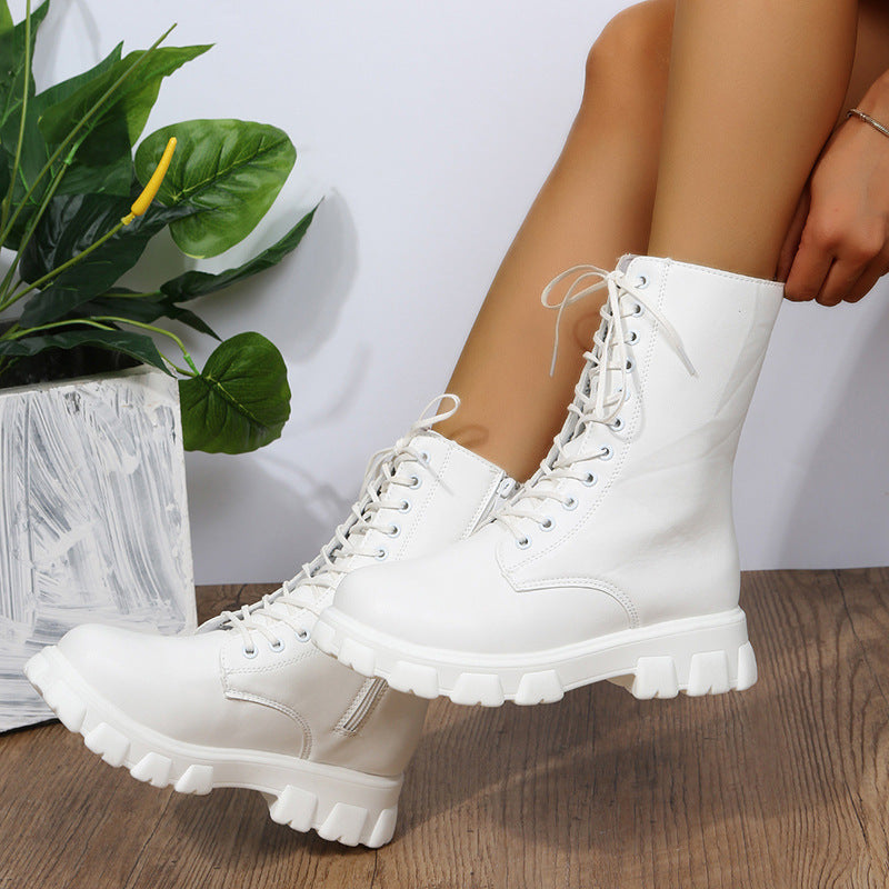 Round-Toe White Cross-Border Boots Ankle Boots