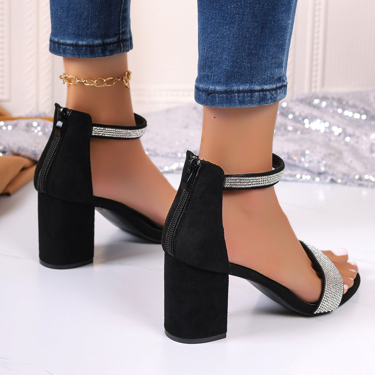 Rhinestone High Heels