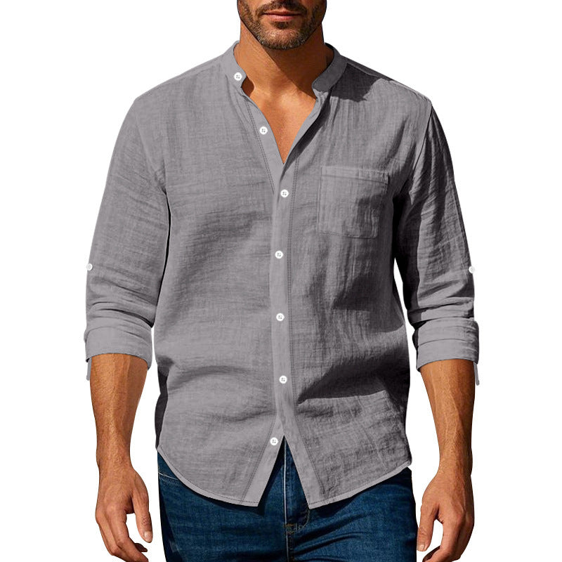 Long Sleeve Stand Collar Shirt