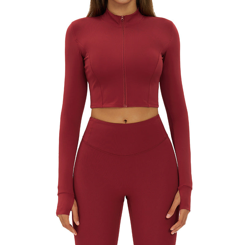 Slim-Fit Fitness Long-Sleeve Jacket Quick-Dry Yoga Wear