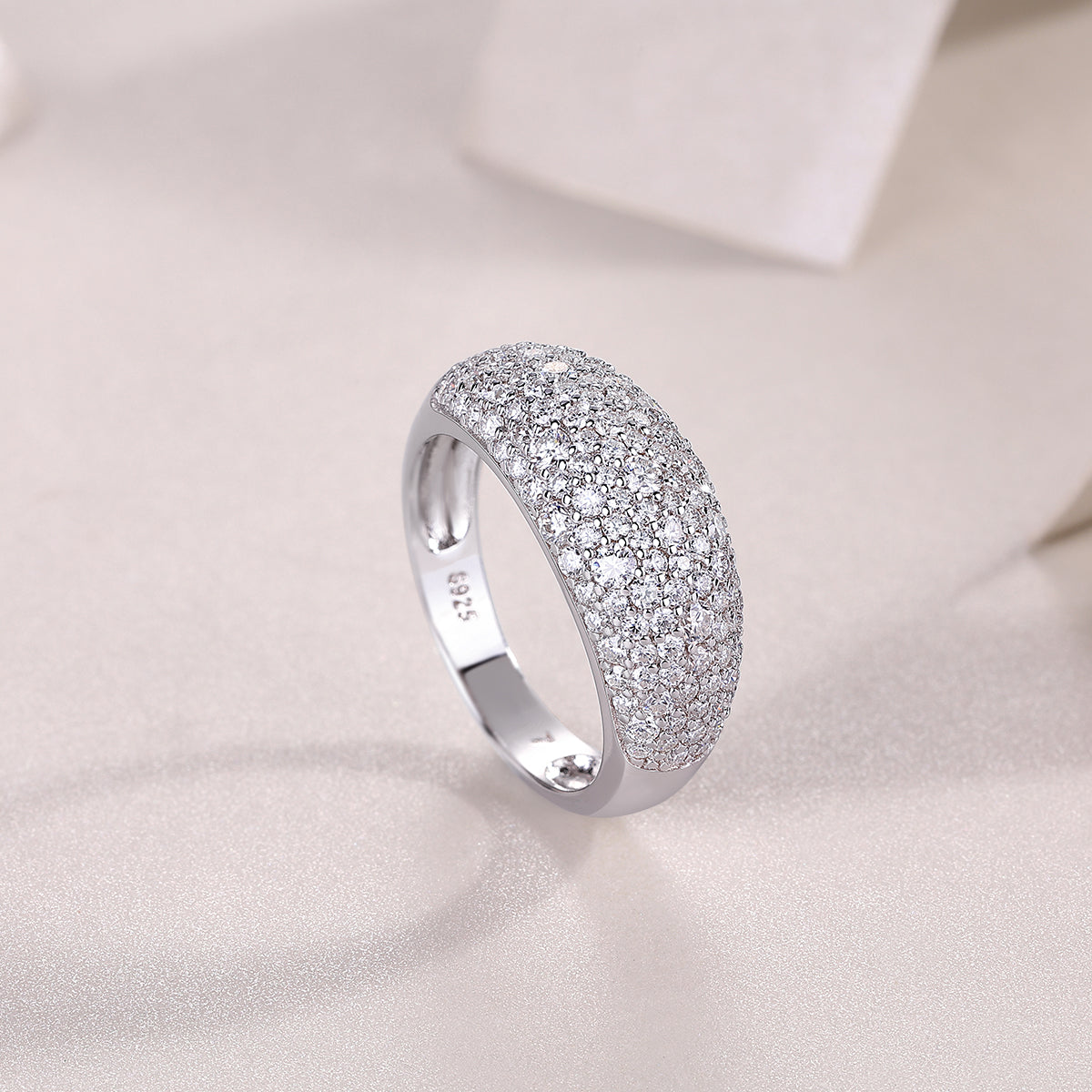 Moonlit Night Stars - Diamond Jewelry Piece Set/Sterling Silver & Platinum Diamond Ring