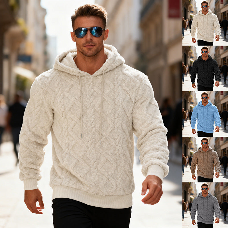 Men's Plush Hooded Sweatshirt