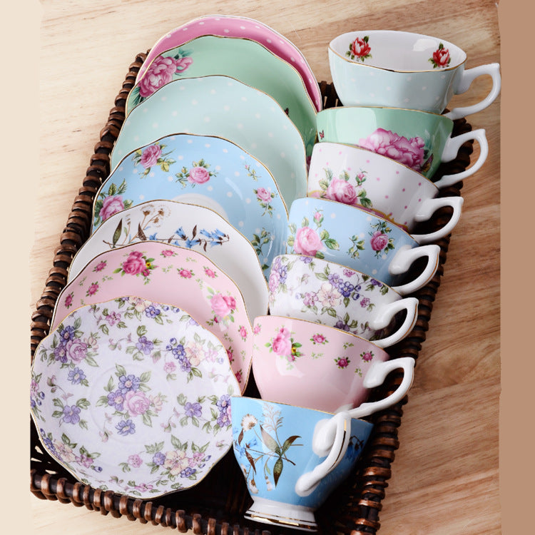 European Classic Series Bone China Coffee Cup & Saucer Set