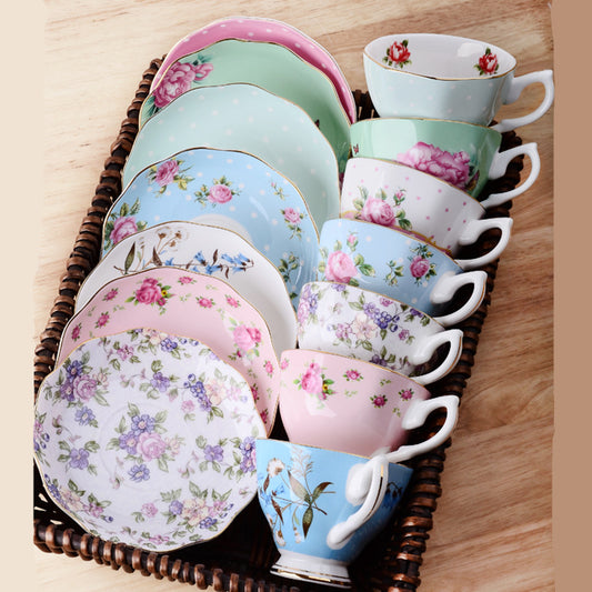 European Classic Series Bone China Coffee Cup & Saucer Set