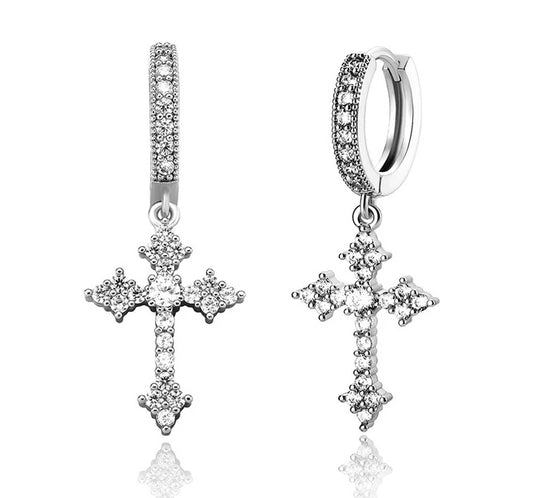 Men's Sparkling/Cross/Dangle Huggie Hoops