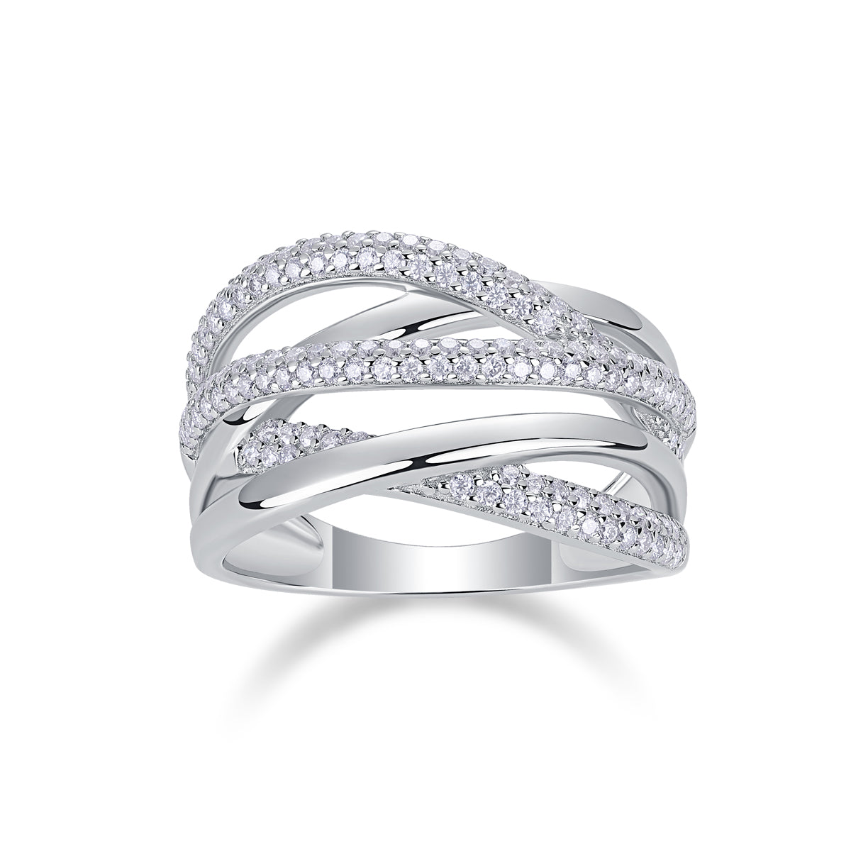 Brilliant Interweaving - Jewelry Accessory Set/Sterling Silver & Platinum-plated Diamond