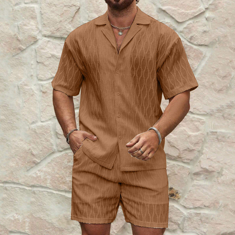 Men's Summer Fashion Solid Loose Casual Two Pieces