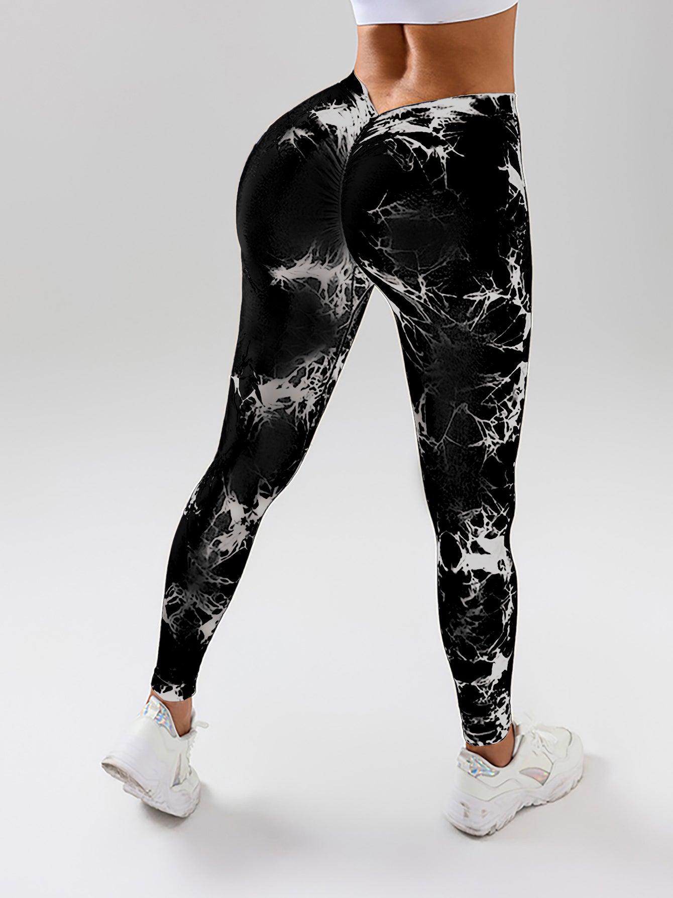 Dyed Yoga Pants With A Waistband At The Lower Back Active Yoga Pants