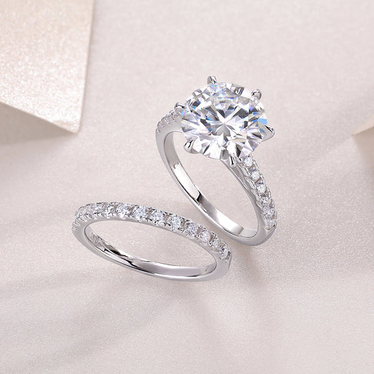 Large Diamond Rings - Set With Moissanite Silver Rings